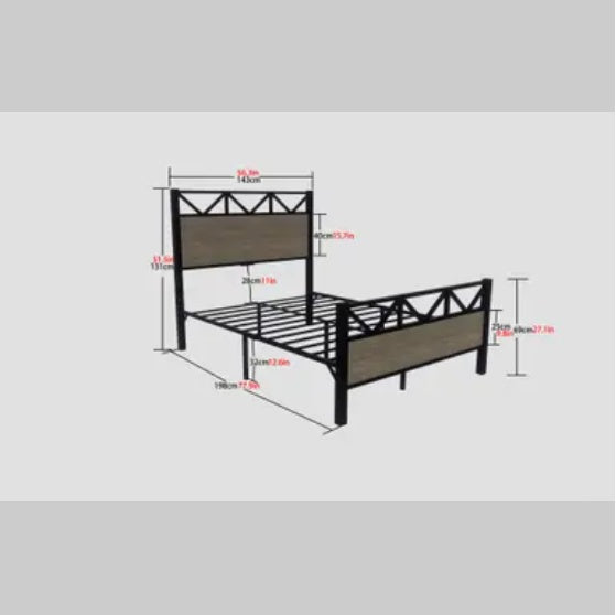 Full Size Bed Fram Easy Assembly Brown