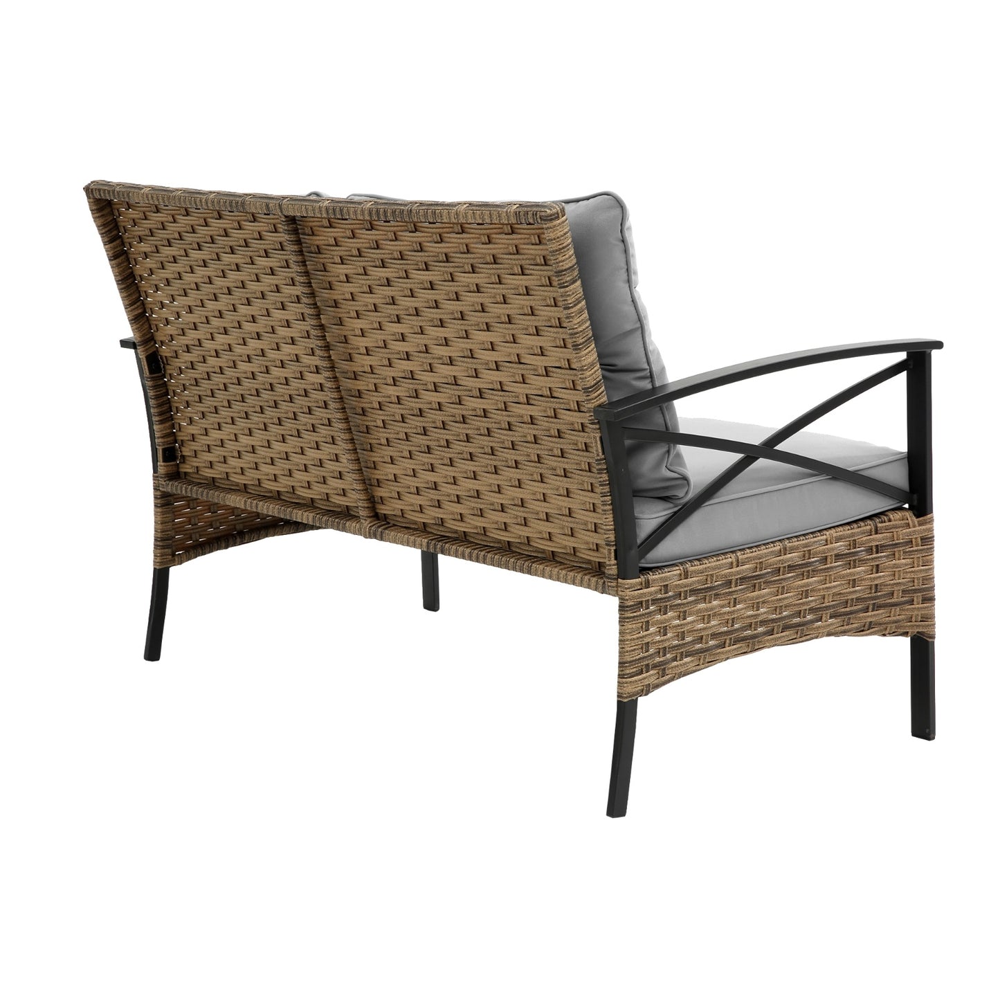 Patio 4Piece Sectional Sofa Set KD Rattan Wicker Outdoor Garden Furniture