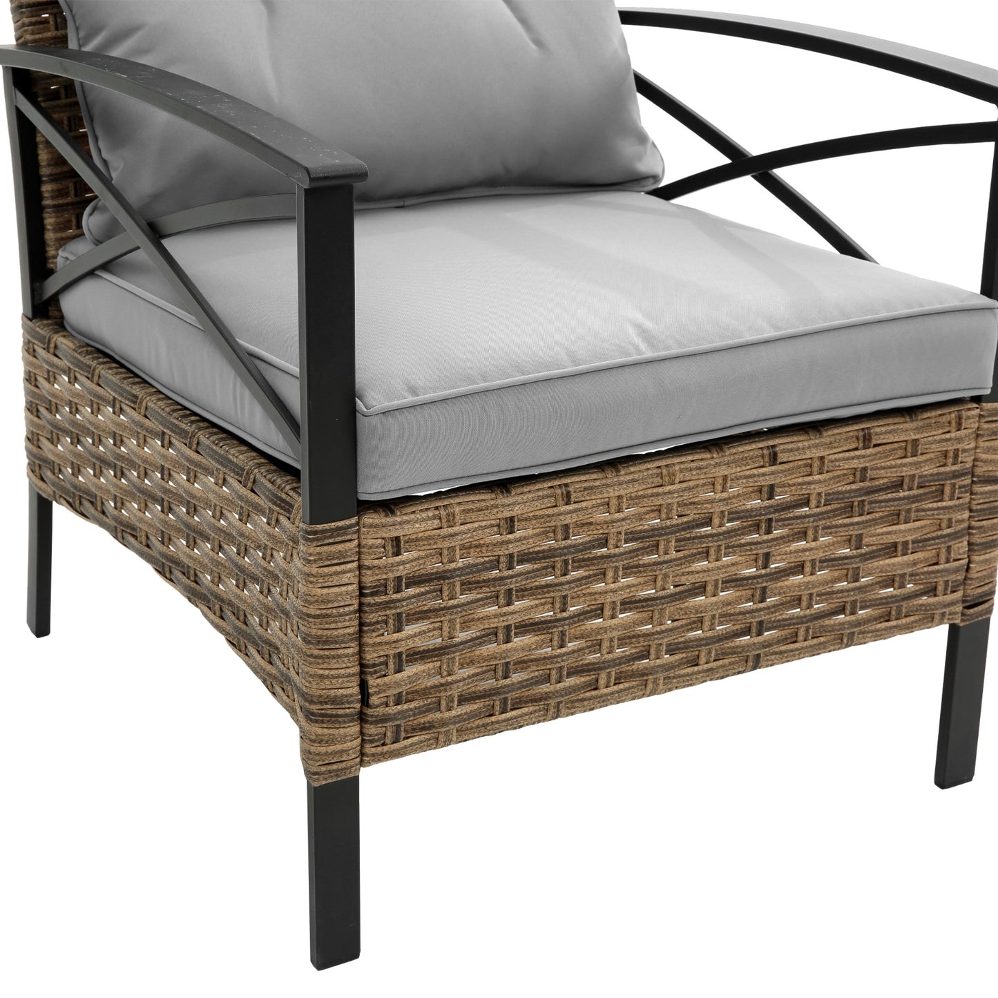 Patio 4Piece Sectional Sofa Set KD Rattan Wicker Outdoor Garden Furniture