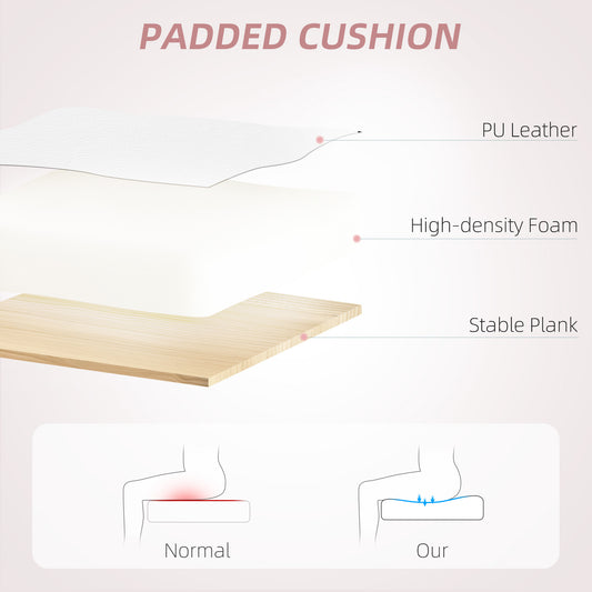 PU Leather Office Chair, Executive Desk Chair With Headrest, Foot Rest, Swivel Wheels, Reclining Computer Chair, White
