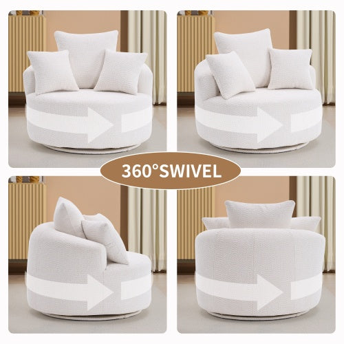 LY-031WH SWIVEL COMPRESSION CHAIR Single-seat Compression Chair, Crochet Yarn Material, Full Sponge Compression Swivel Chair,Compression Chair For Home Living  Home Furniture  Apartment  Hotel Office