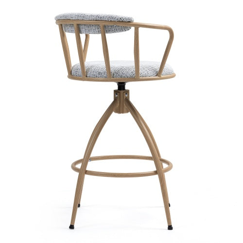 26 Swivel Counter Height Bar Stool, Set Of 2- Fabric Seat With Metal Frame, Modern Industrial Design Bar Chairs For Kitchen Island, Dining Room, Home Bar, Counter Seat