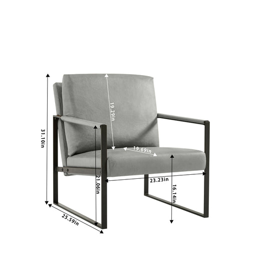 Lounge Living Room Office PVC Leather Accent Arm Chair With Extra Thick Padding