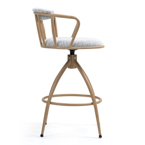 26 Swivel Counter Height Bar Stool, Set Of 2- Fabric Seat With Metal Frame, Modern Industrial Design Bar Chairs For Kitchen Island, Dining Room, Home Bar, Counter Seat