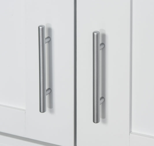 Modern Kitchen Pantry Cabinet Storage With With 4 Doors, Drawer And 3 Adjustable Shelves For Dining Room, White