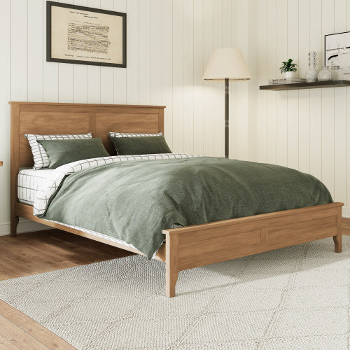 Modern Solid Wood King Size Platform Bed With Sturdy Wooden Slats Support,No Box Spring Needed, Seadrift