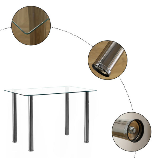 110CM Clear Color Dining Table Set This Product Will Be Split Into Two Packages