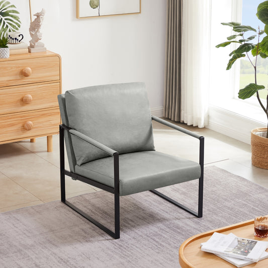 Lounge Living Room Office PVC Leather Accent Arm Chair With Extra Thick Padding