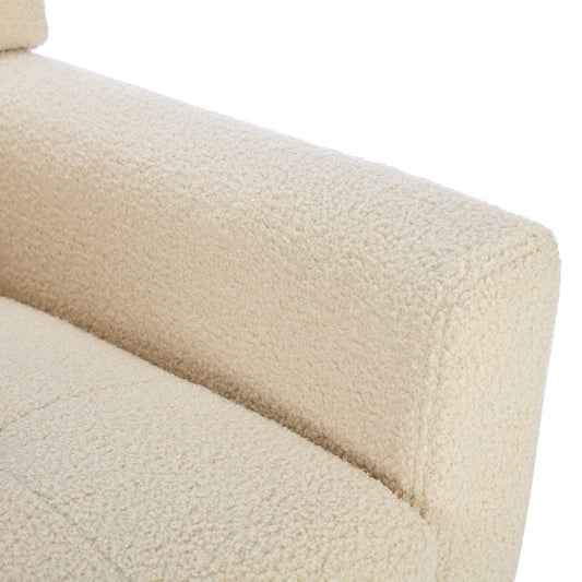 Modern Soft Teddy Material Ergonomics Accent Chair Living Room Chair Bedroom Chair Home Chair With B