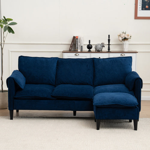 Convertible Combination Sofa Sofa L-Shaped Sofa With Footstools With Storage, Beige Sofa For Living Room  Living Room Bedroom Office Small Space 3-Seater Combination Sofa Beige