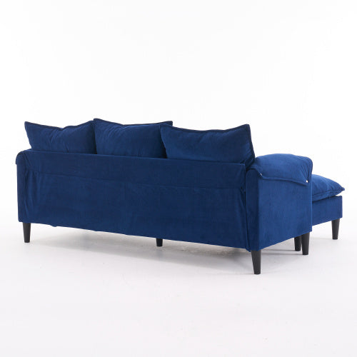 Convertible Combination Sofa Sofa L-Shaped Sofa With Footstools With Storage, Beige Sofa For Living Room  Living Room Bedroom Office Small Space 3-Seater Combination Sofa Beige