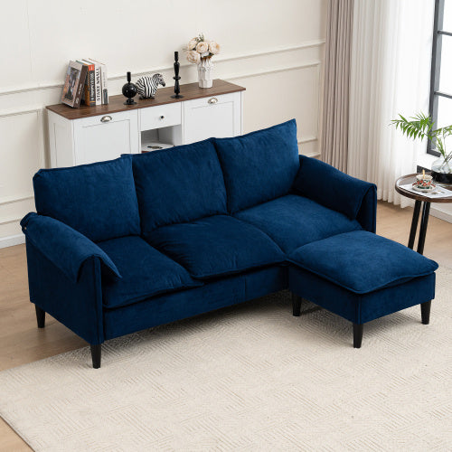 Convertible Combination Sofa Sofa L-Shaped Sofa With Footstools With Storage, Beige Sofa For Living Room  Living Room Bedroom Office Small Space 3-Seater Combination Sofa Beige