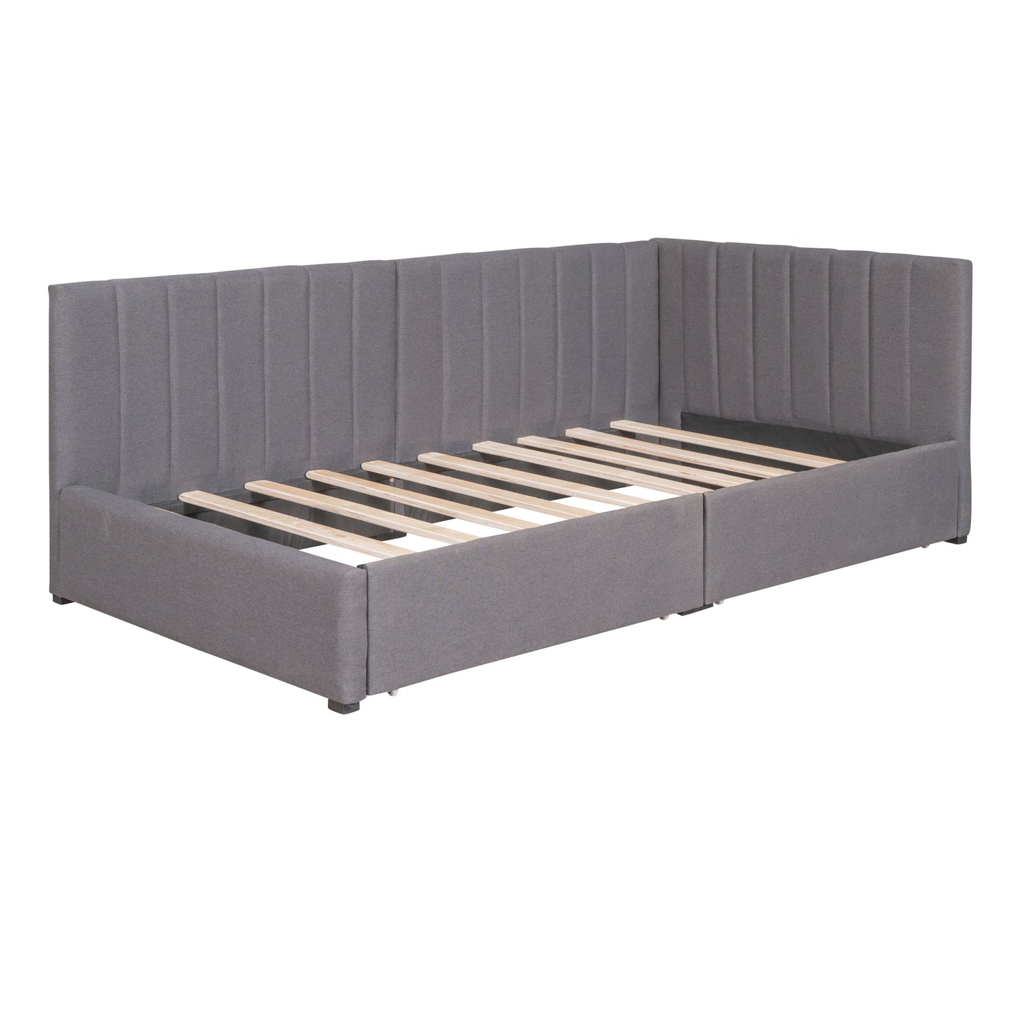 Upholstered Sofa Bed With 2 Storage Drawers