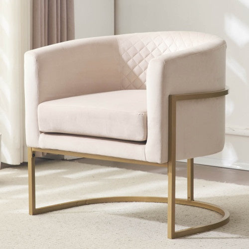 Upholstered Velvet Chair Gold Metal Bracket, Medieval Living Room Office Tea Room Lounge Chair With Curved Backrest