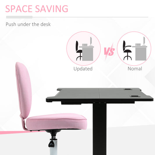 Love Shape Swivel Leisure Chair On Wheels Upholstery Home Office Computer Chair Linen Fabric Vanity Seat For Girls Women