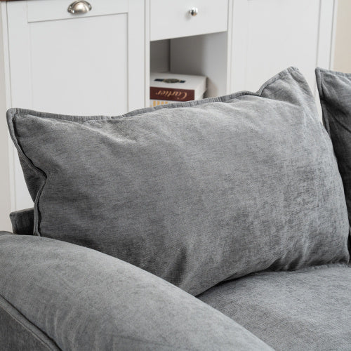 Convertible Combination Sofa Sofa UShaped Sofa With Footstools With Storage Gray Sofa For Living Room, Living Room Bedroom Office Small Space 2 Seater Combination Sofa