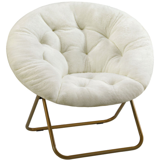 Comfortable Disc Chairs Faux Fur Furniture Bedroom Living Room  Size White