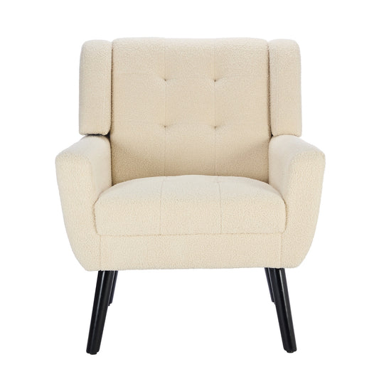 Modern Soft Teddy Material Ergonomics Accent Chair Living Room Chair Bedroom Chair Home Chair With B