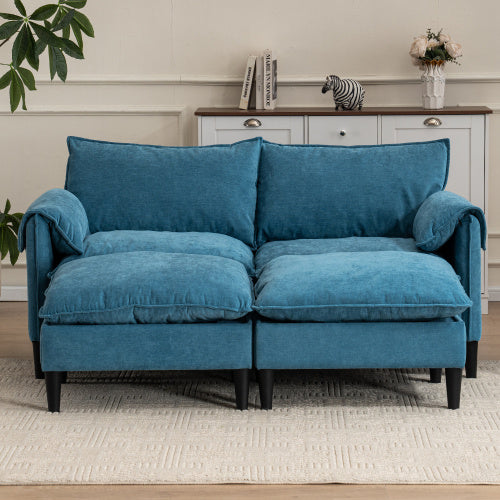 Convertible Combination Sofa Sofa UShaped Sofa With Footstools With Storage Gray Sofa For Living Room, Living Room Bedroom Office Small Space 2 Seater Combination Sofa