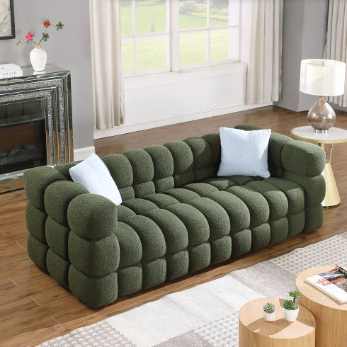 84.3 Length ,35.83 Deepth ,human Body Structure For USA People, Marshmallow Sofa,boucle Sofa ,White Color,3 Seater