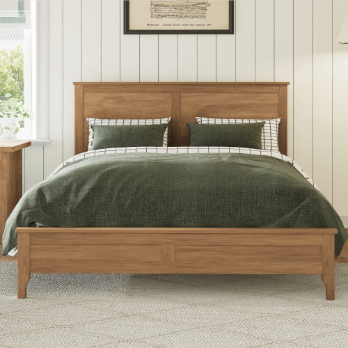 Modern Solid Wood King Size Platform Bed With Sturdy Wooden Slats Support,No Box Spring Needed, Seadrift