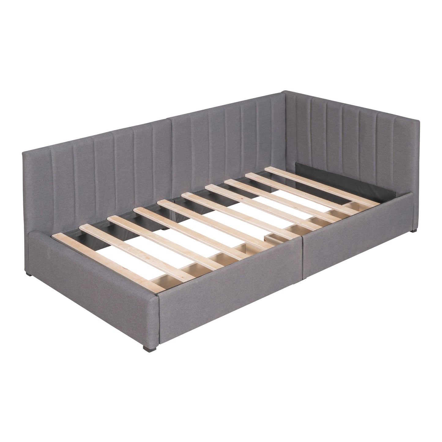 Upholstered Sofa Bed With 2 Storage Drawers